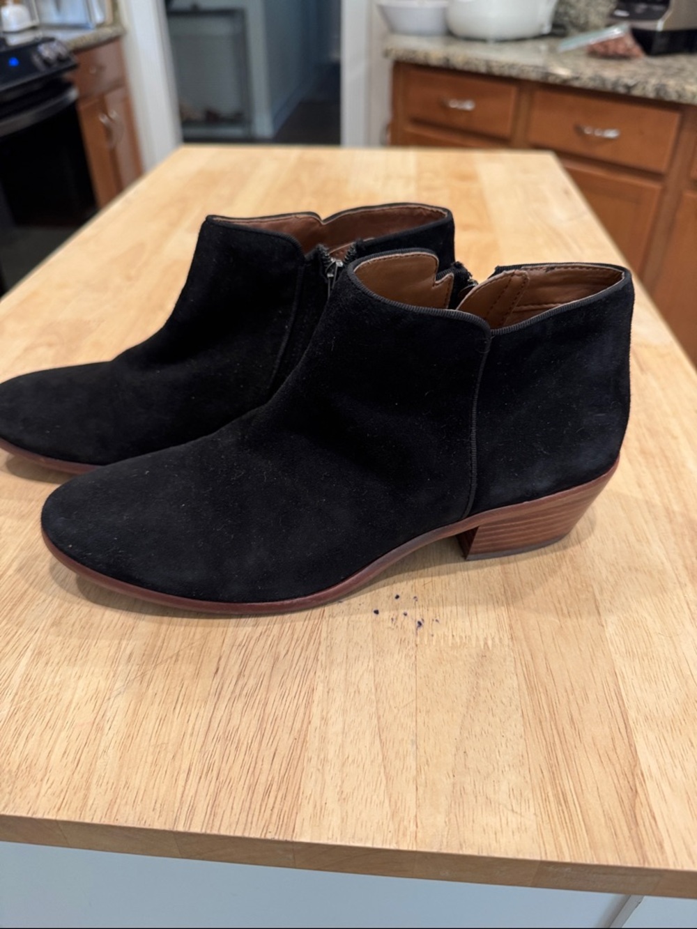 Sam Edelman Black Suede Ankle Booties size 7.5